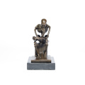 Clássico Deco Esqueleto Pensador Escultura Art Craft Bronze Estátua Tpy-298